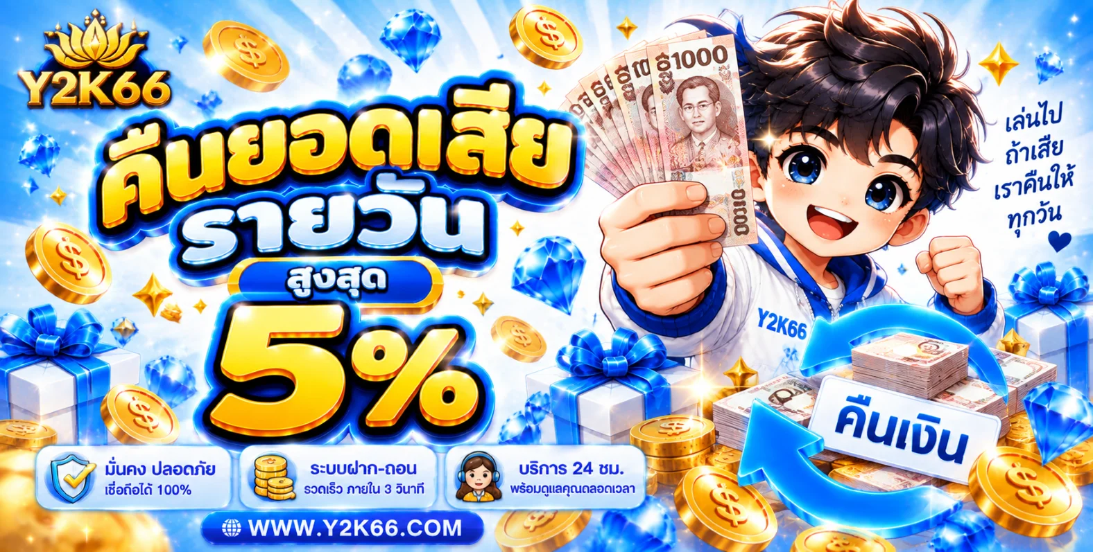 เกมคาสิโนสดและบาคาร่าออนไลน์ที่ Y2K66